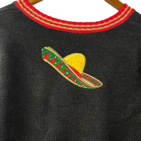 Not So Ugly Christmas Sweater Feliz Navidad Limes Peppers Sombrero XL - Picture 9 of 9